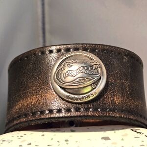 Florida Gators Brown Leather Wristband 9"x1.5"